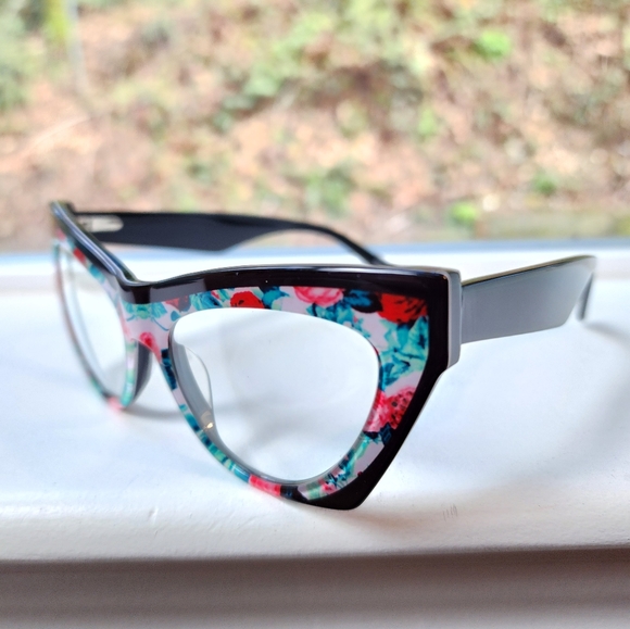 NWT ZENNI Rose Garden Cat-Eye Clear Glasses with Case - Picture 5 of 11